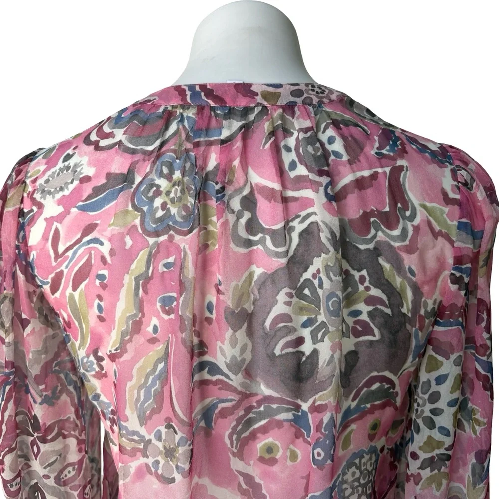 Veronica Beard Ashlynn Silk Top in Rose Multi, Sz 2 - Picture 7 of 16